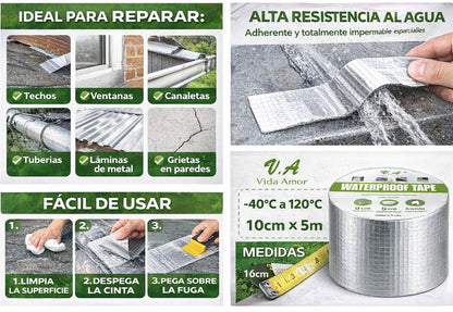 Usos y medidas: techos, ventanas, canaletas, tuberias y grietas