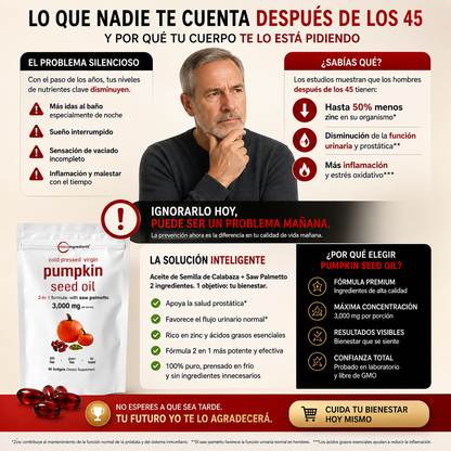 Pumpkin Seed Oil + Saw Palmetto | 90 Capsulas