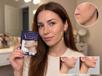 Cintas Faciales Lifting V-Shape™ – Efecto Tensor Invisible para Rostro y Cuello | 40 Parches